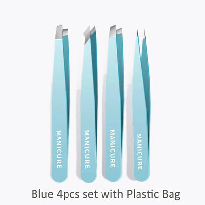 Eyebrow Tweezer Colorful Hair Beauty Fine Hairs Puller Stainless Steel Slanted Eye Brow Clips Removal Makeup Tools