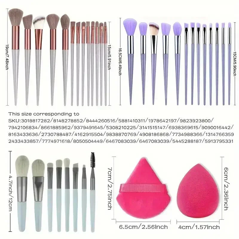 Professional Makeup Brush Set - Soft Fluffy Cosmetic Brushes for Foundation, Powder, Eyeshadow & Blending , Beauty Tools