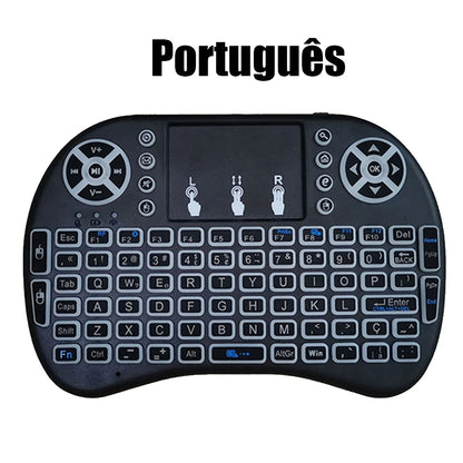 2.4G Air Mouse with Touchpad Keyboard i8 Arabic French Spanish Russian Backlit Mini Wireless Keyboard for PC Android TV Box