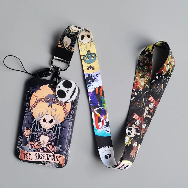 The Nightmare Before Christmas Lanyard for Key ID Credit Card Cover Pass Mobile Phone Charm Neck Straps Badge Holder Accessories