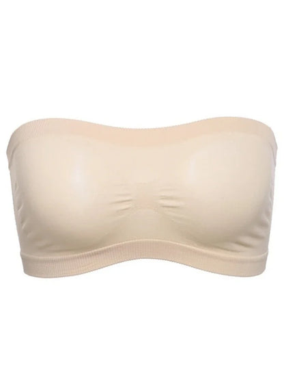 Lady's Sexy Strapless Crop Top Bra Bandeau Boob Tube Brassiere Summer Breathable Mesh Invisible Strapless Chest Wraps Tube Tops