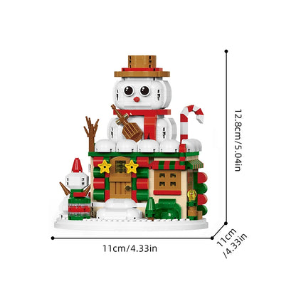 Christmas Gifts Micro Building Block Series Santa Claus Reindeer Puzzle Assembling Bricks Table Decoration Toys Children Kids