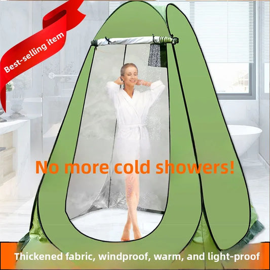Portable Outdoor Bathing Tent Thiened ower Tent Mobile Toilet Changing Room Warmth Insulation Cam Travel Gear