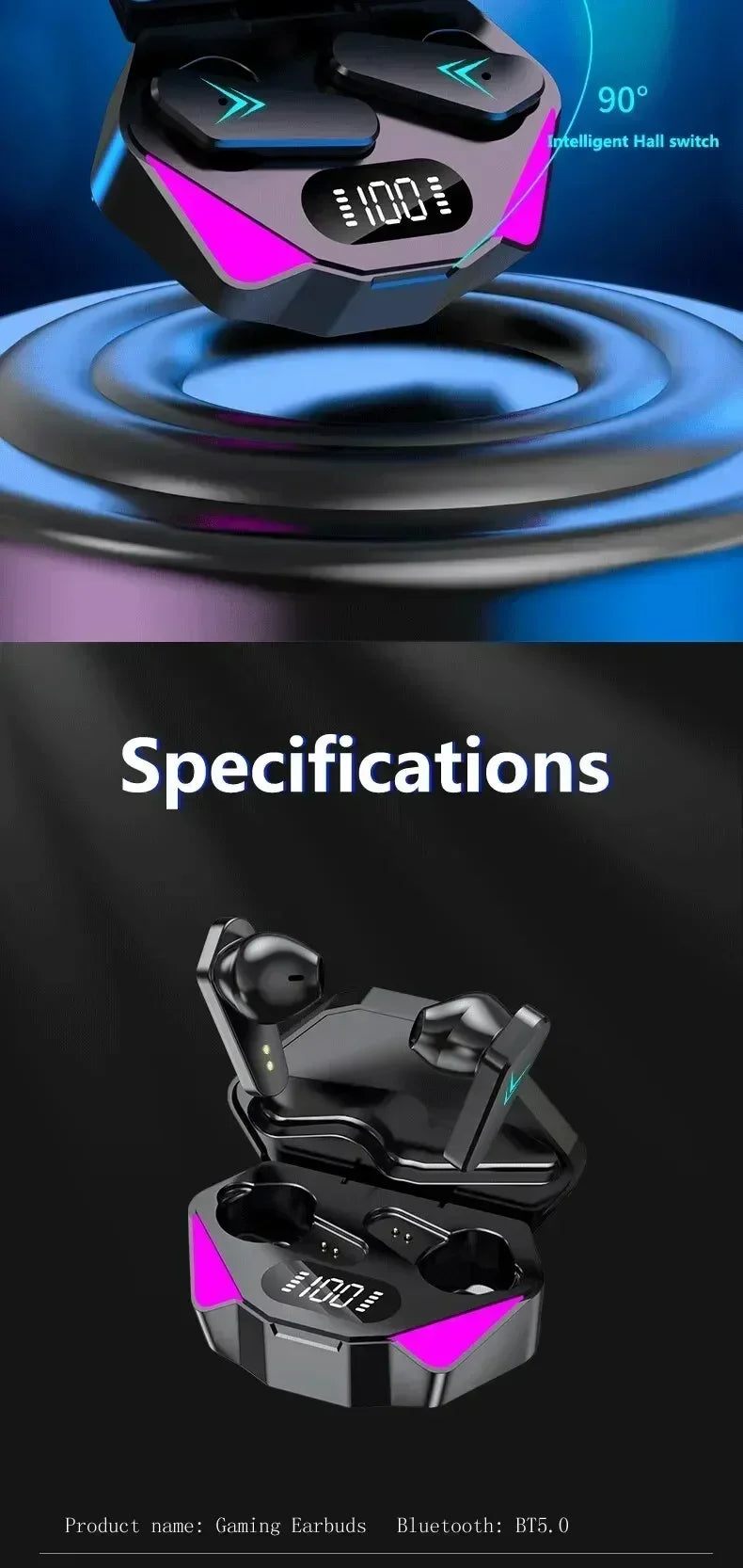 New TWS Gaming Earbuds Wireless Bluetooth Earphones With Mic  9D Stereo Music HiFi Headset For Gamer apply to smartphones