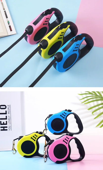 3m 5m Dog Leash Strong Nylon Puppy Lead For Small Medium Large Dogs Cats Automatic Retractable Durable Yorkshire Pet Supplies