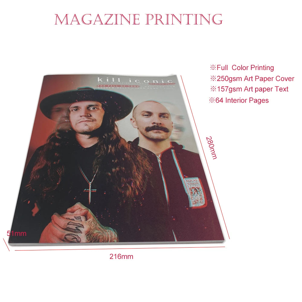 Custom Books Booklet Brochure Printing Magazine Comic Instruction Manual Catalogue For Advertising Company Business Soft Cover