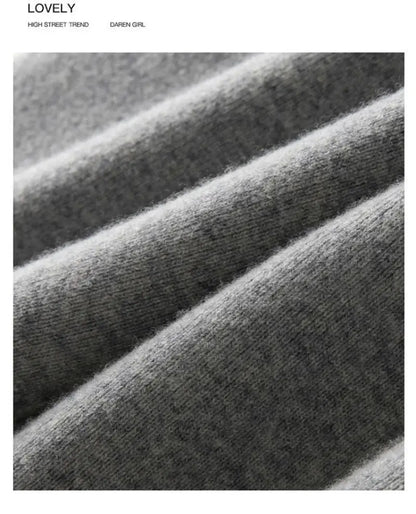 Thick Warm Knitted Casual Chic Basic Soft Elastic High Waist Women's Pants Korean Fashion Straight Ankle-Length Pants For Women