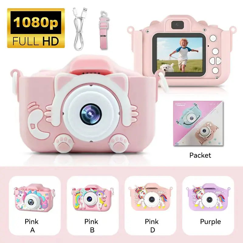 Summer Children Camera 1080P HD Toddler Digital Video Camera 2.0-inch Kids Camera with Silicone Cases Toys for Christmas Gifts