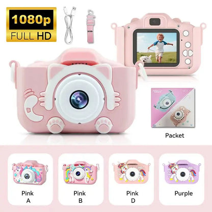 Summer Children Camera 1080P HD Toddler Digital Video Camera 2.0-inch Kids Camera with Silicone Cases Toys for Christmas Gifts