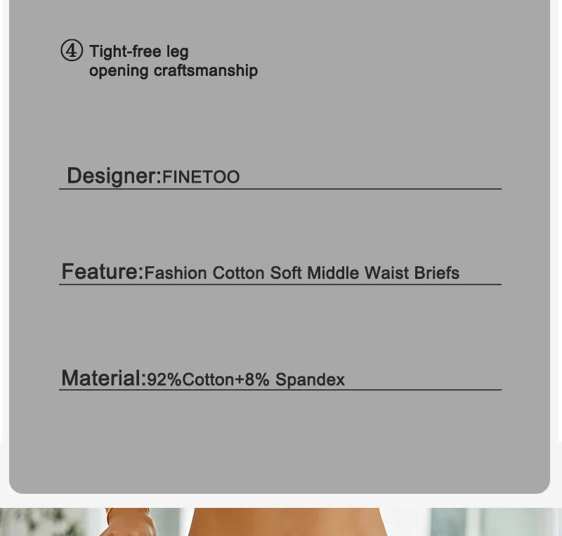 FINETOO 3PCS/Set M-XXL Women Sexy Cotton Panties Underwear Female Underpants Woman Briefs Cotton Pantys Girl Intimates Lingerie