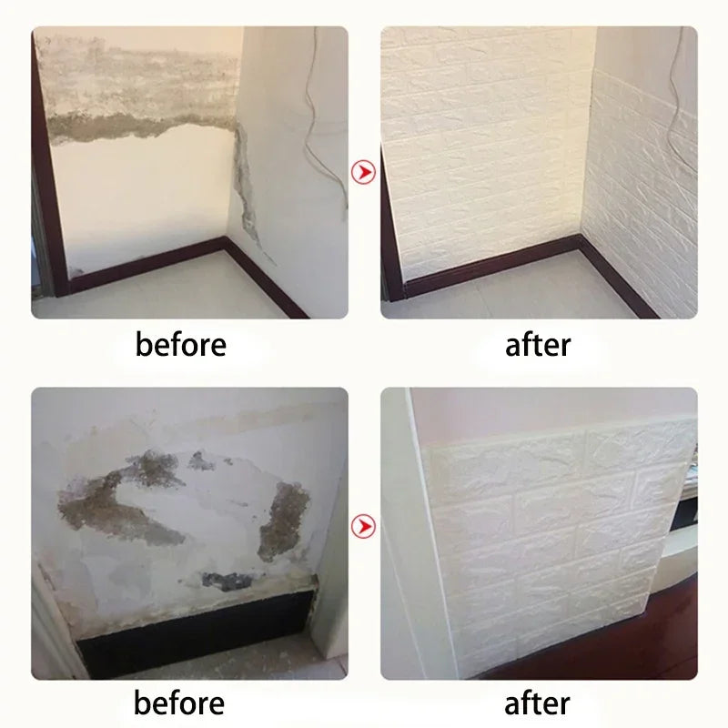 3D Wall Sticker 70cmx2m Continuous Retro Imitation Brick Wallpaper Self Adhesive Waterproof Wallcovering Living Room Wall Decor