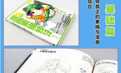 Introduction sketch of zero basis of cartoon, manual pencil drawing tutorial for children and adults, basic comic books.