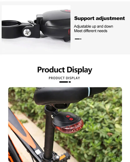 Bicycle Rear Light Red Tail Light LED Night Safety Warning Light Cycling Taillight Easy to Install Lantern for Bike Accessories