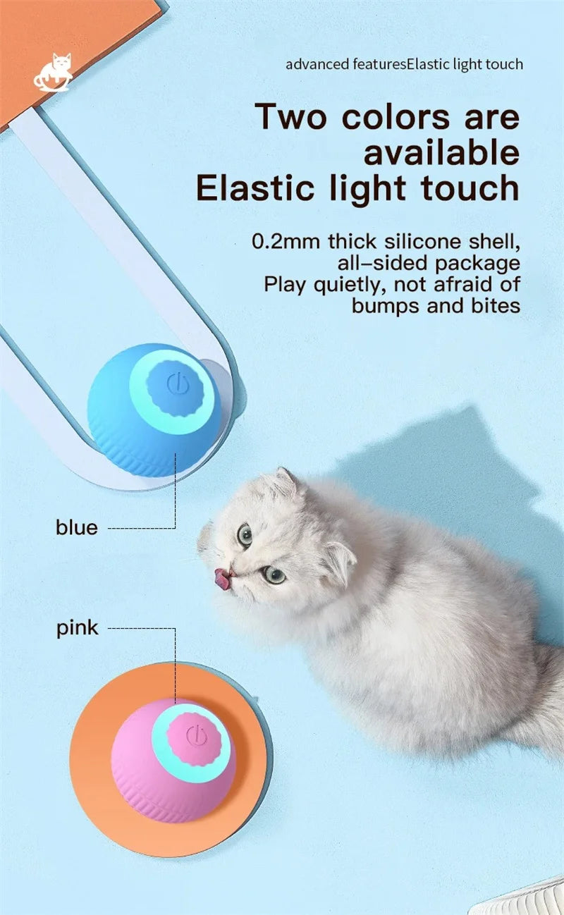 Cat Interactive Ball Training Self-moving Kitten Electric Cat Ball Toys Electronic Automatic Rolling Magic Ball Toys for Cat