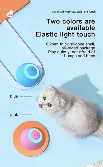 Cat Interactive Ball Training Self-moving Kitten Electric Cat Ball Toys Electronic Automatic Rolling Magic Ball Toys for Cat