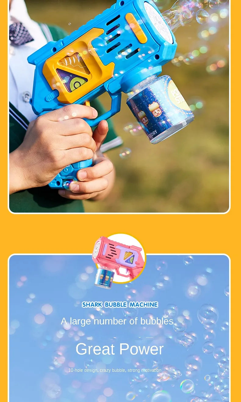 Children Bubble Gun Toy Astronaut Fully Automatic Bubble Machine Bubbles Gun Outdoor Game Fantasy Toy for Boys Girls Gifts