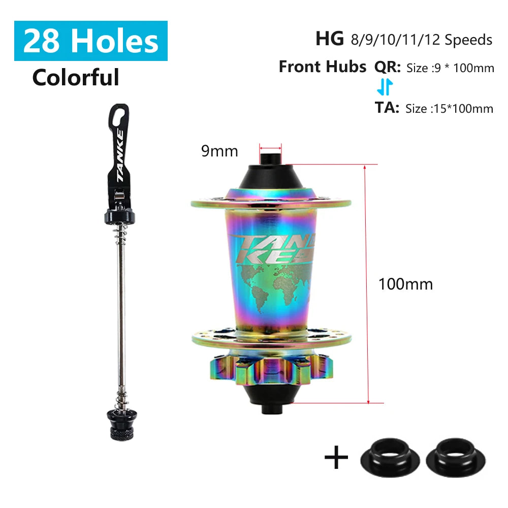 TANKE 120 Click Hub 6 Bearing MTB Mountain Bike Hub Front Rear 28 32 36 Holes QR Thru-axle Exchange Disc Brake Bicycle Hubs HG