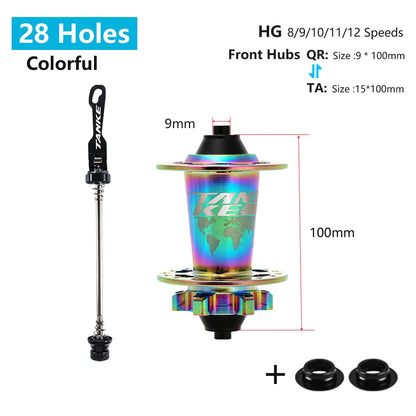 TANKE 120 Click Hub 6 Bearing MTB Mountain Bike Hub Front Rear 28 32 36 Holes QR Thru-axle Exchange Disc Brake Bicycle Hubs HG
