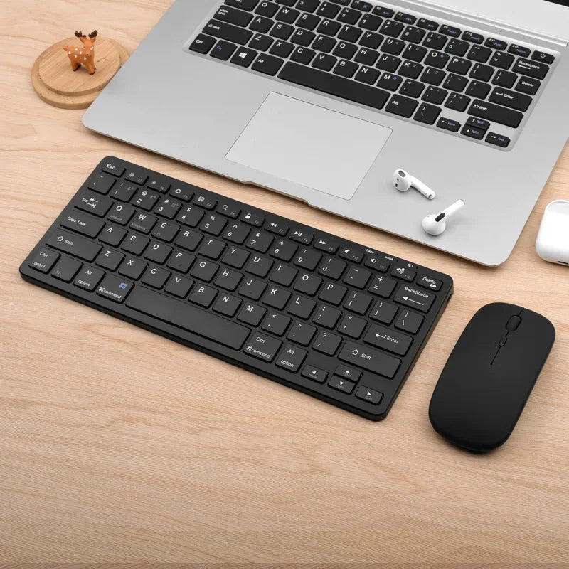 Bluetooth 5.0 &2.4G Wireless Keyboard and Mouse Combo Mini Multimedia Keyboard Mouse for Computer Laptop PC iPad Macbook Android