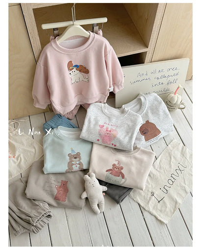 Kids Clothes Sets 2025 Autumn Winter Sport Suits for Boys Cartoon Sweatshirts+pants Tracksuits for Girls Toddler Outfits Sets
