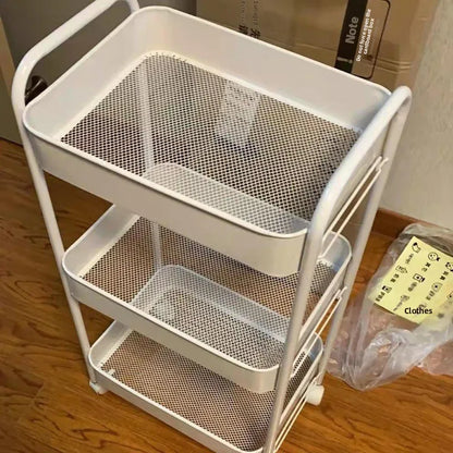 Kitchen Storage Ra Doorstep Drop off Mobile Cart Standalone Floor-Mounted Multi-Functional Organizer for Cooking Utensils