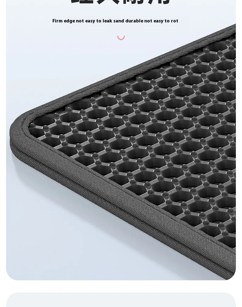 Large Waterproof Double Layer Cat Litter Mat Non-Slip Washable Pet Litter Box Mat Durable Sand Trapper Easy Clean Cat Toilet Mat