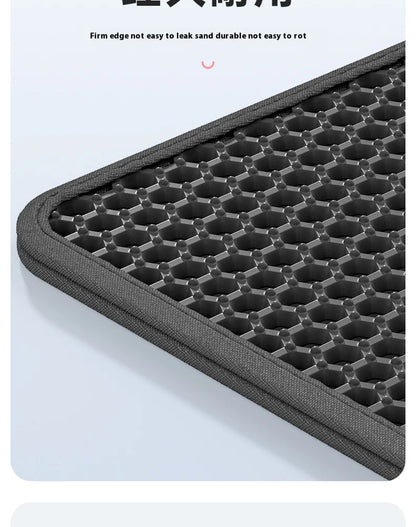 Large Waterproof Double Layer Cat Litter Mat Non-Slip Washable Pet Litter Box Mat Durable Sand Trapper Easy Clean Cat Toilet Mat