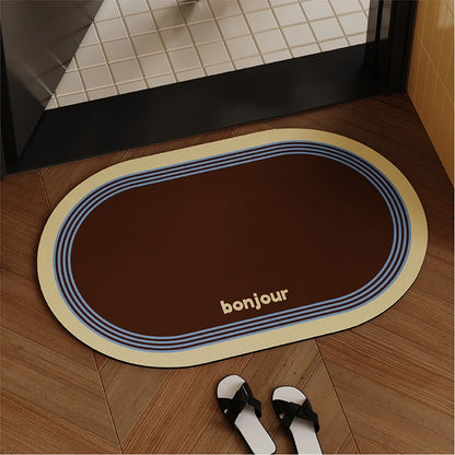 Bathroom mat with quick drying water absorption, non slip foot mat at the entrance of the bathroom, diatomaceous earth carpet