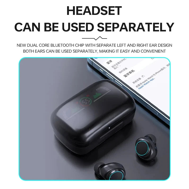 Wireless Bluetooth Headphones TWS Headsets With Mic Stereo Sport In-ear Earphone Touch Control Long Standby HD Call Earbuds Game