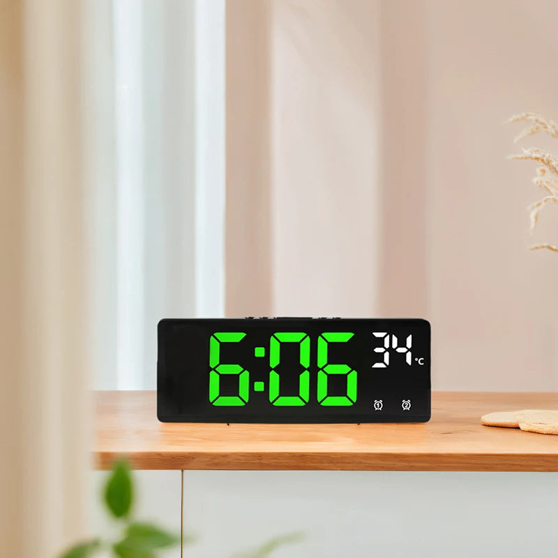 Digital Alarm Clock Travel Clock with Temperature Table Clock Large Display for Bedroom Office Kitchen Home Decoration