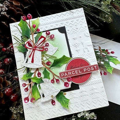 3D Embossing Folder Reindeer Christmas Tree Repitition Doodle Pattern for DIY Scrapbook Paper Card Adding Textured Album Craft