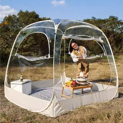 Outdoor Transparent Panoramic Tent Creative Windproof Courtyard Dinner Dome Camping Tents Family Travel Parties Equipment