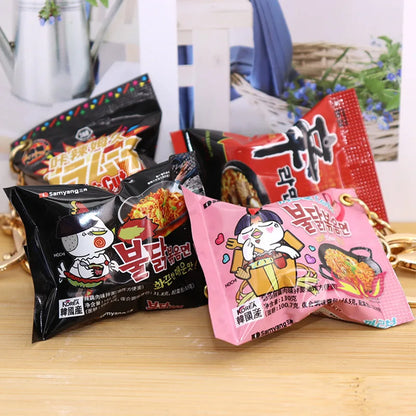 Yupsk Simulation Instant Noodles Keychain Korean Food Bag Pendant Turkey Noodle Creative Bag Accessories Christmas Gift