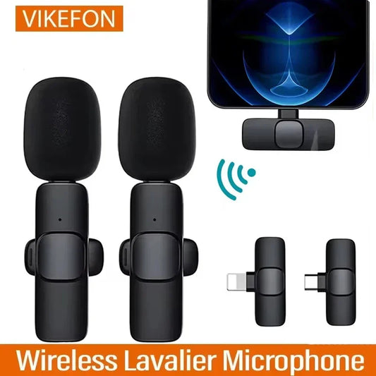 VIKEFON Microphone Wireless Lavalier for Live Streaming/YouTube/TikTok/Facebook Live Noise Reduction Mic For iPhone/Android