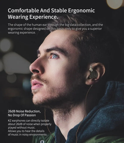 KZ ZSN PRO 1BA 1DD Hybrid Drive In Ear Earphones HIFI Metal Bass Earbud Sport Music Headset Replaceable