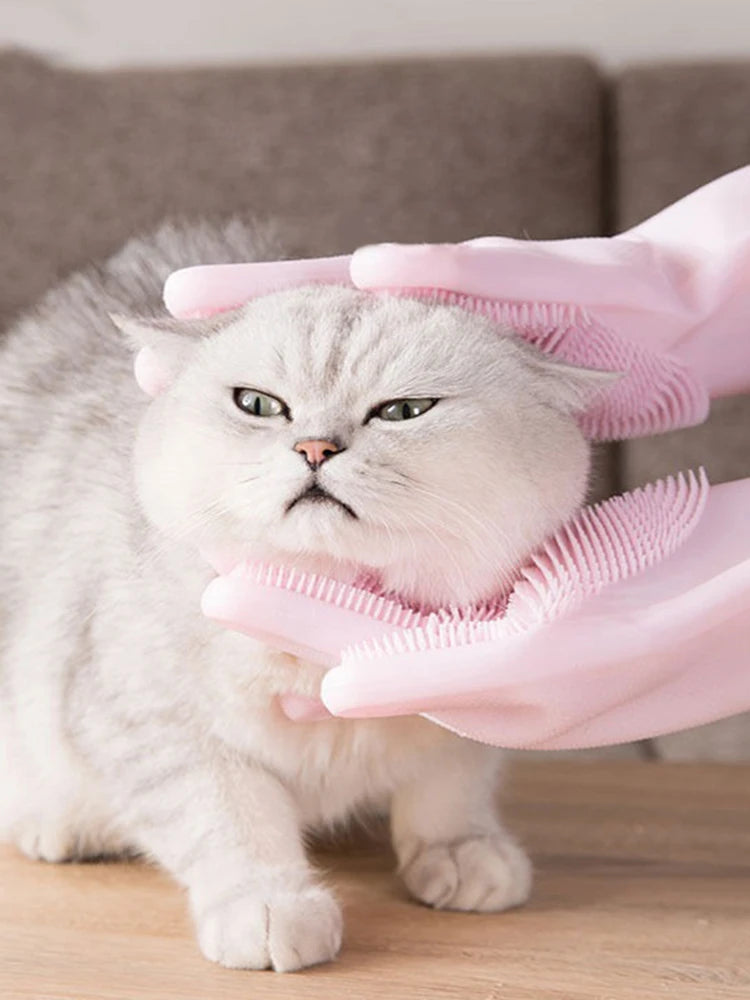 Pet Dog bath accessories Scrub brush Teddy silicone bath gloves anti-scratch and anti-bite bath products