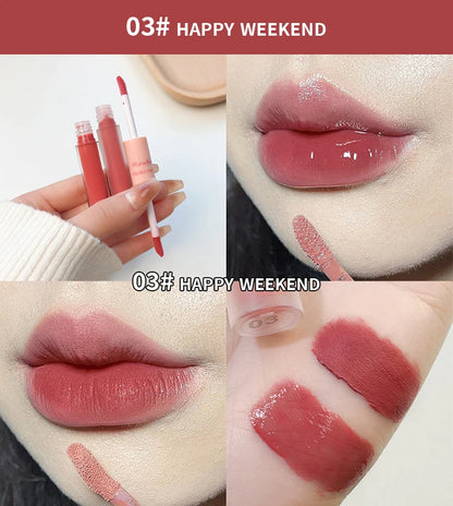 Matte Mirror Double Ended Lip Gloss Velvet Texture And Jelly Texture Moisturizing And Easy To Apply Lip Liquid Lipstick