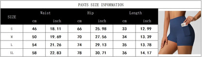 Women Sports Short With PocketedYoga Legging Shorts Squat Proof High Waist Fitness Tight Shorts Quick Drying Cycling Workout Gym