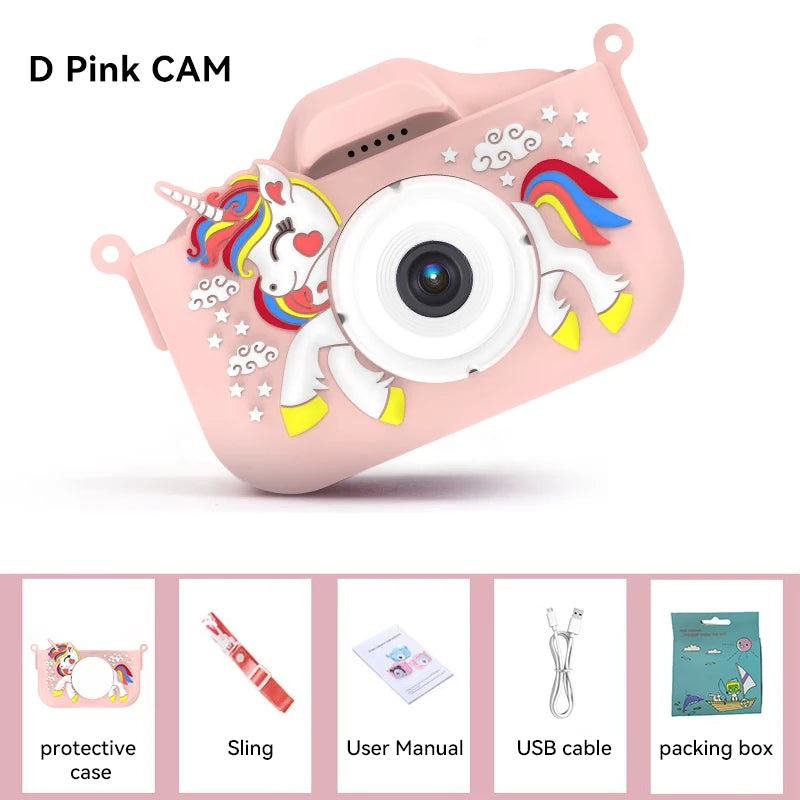 Summer Children Camera 1080P HD Toddler Digital Video Camera 2.0-inch Kids Camera with Silicone Cases Toys for Christmas Gifts