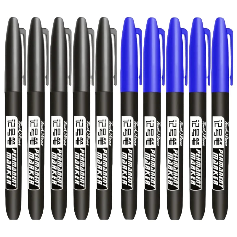 Permanent Marker Pen Drawing Markers Black Blue Red Waterproof Ink Sketch Pens Stationery Art School Supplies For Glass Metal