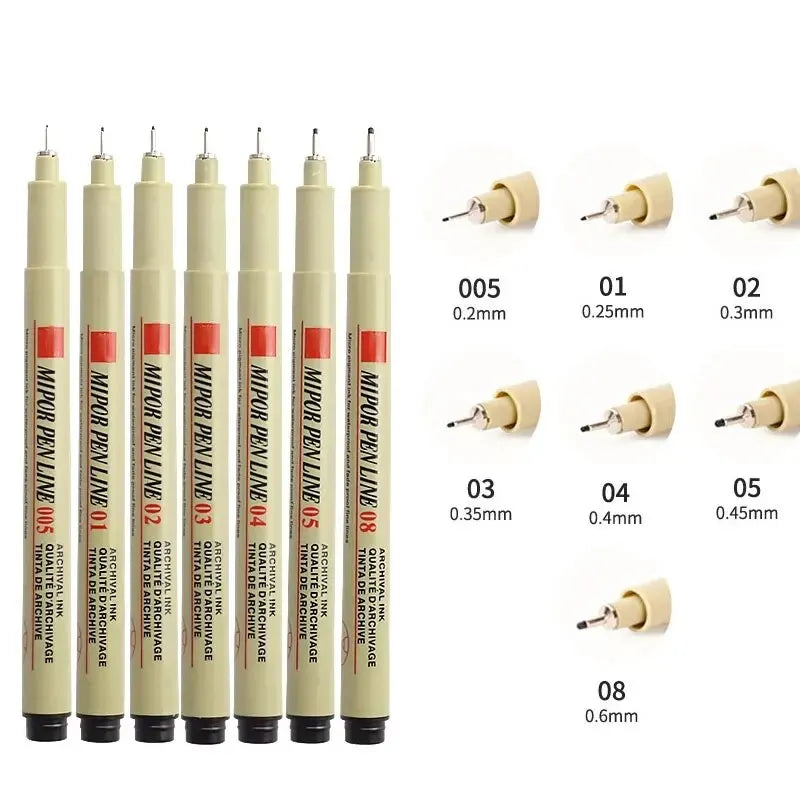 3pcs Manga Markers Needle Pen Art Hand-painted Hook Line Pen Sketch Pens Stationery Set Art School Supplies Art Sakura Pen New