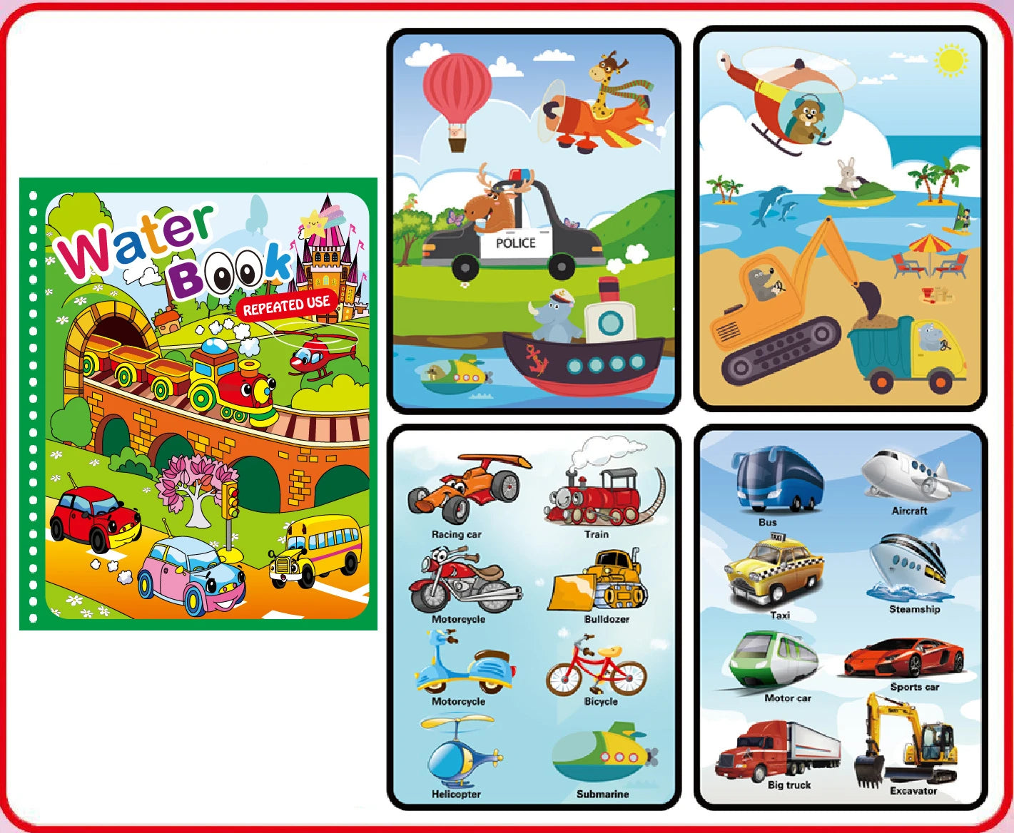 NEW Kids Magic Water Drawing Books Coloring Books Painting Toys for Kids Birthday Christmas New Year Gift for Boys and Girls