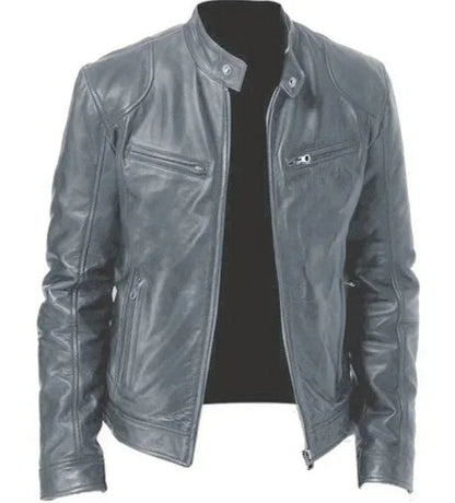 2025 PU Leather Men's Casual Jacket - Motorcycle European Style