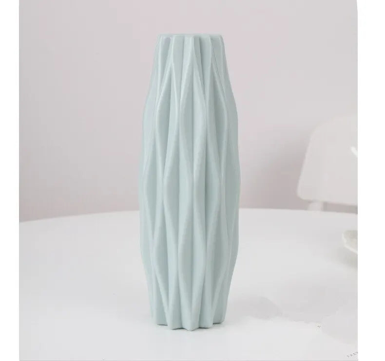 1pc Modern Flower Vase White Pink Blue Plastic Basket Nordic Home Living Room Decoration Ornament Flower Arrangement