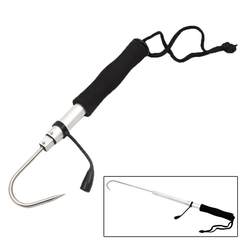 Telescopic Retractable Fish Gaff Stainless Ice Sea Fishing Spear Hook Tackle New