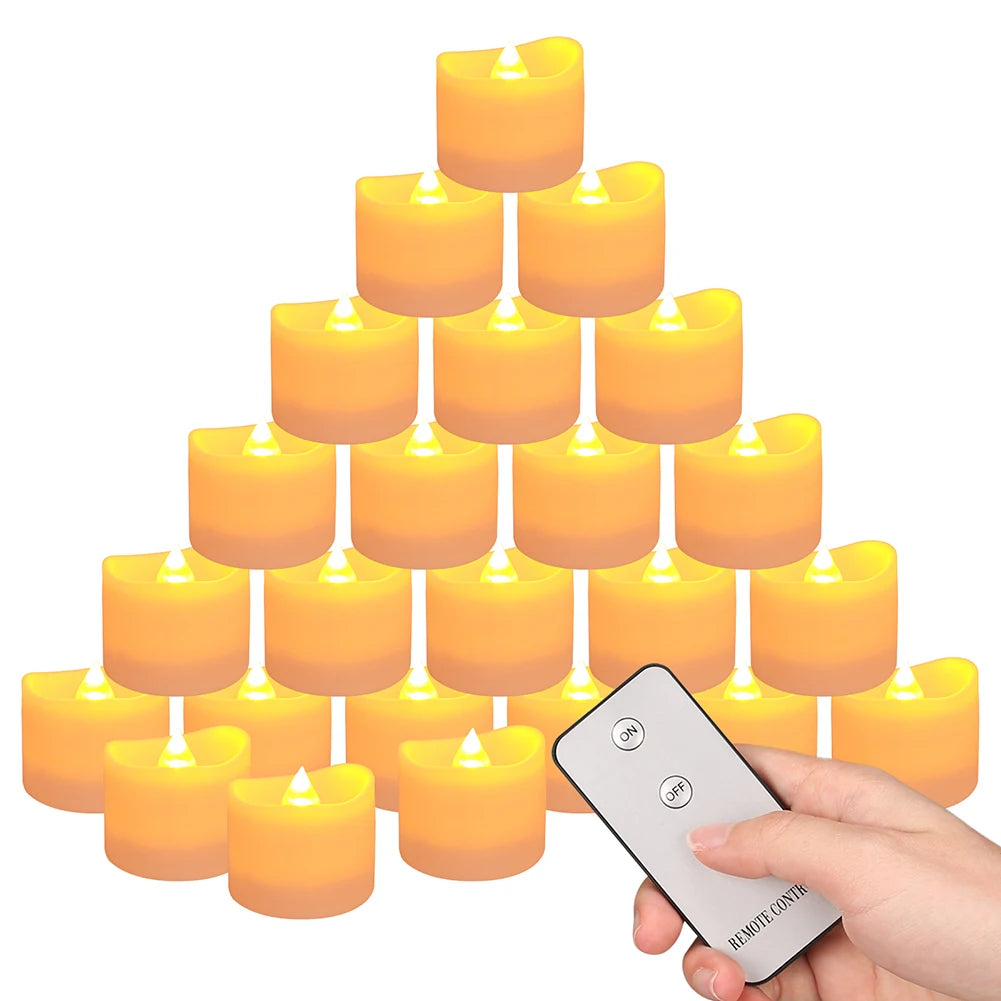 12/24Pcs Flameless LED Candle Battery Operated Flickering Candle For Home Christmas Party Wedding Decoration Tealight Candles