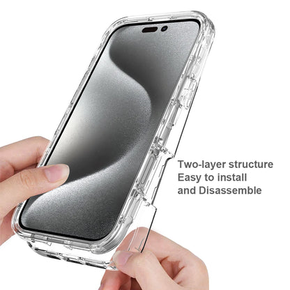 Full Coverage Case for iPhone 16 Pro Max iPhone16 16Plus 16Pro Funda Transparent TPU/PC 360 Degree Armor Shockproof Phone Cover