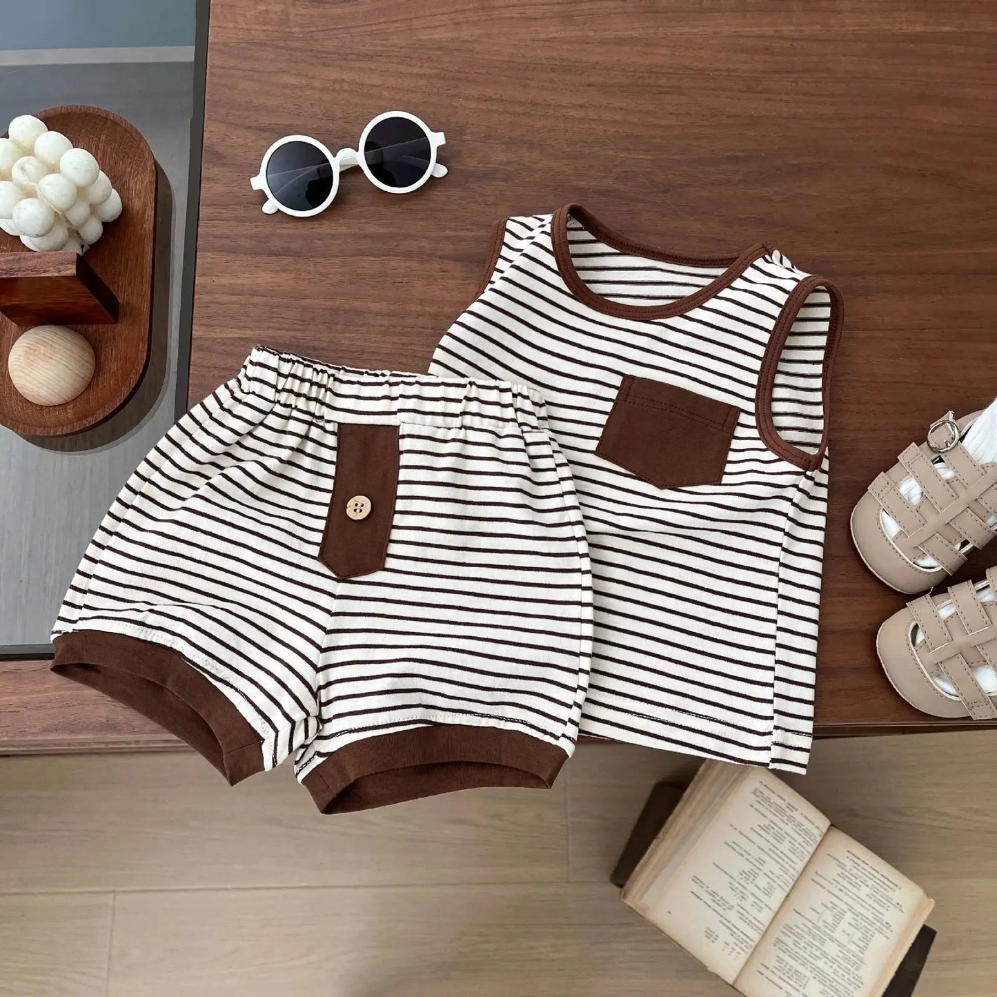 Kids Clothing Set Children's Top and Bottom Stripe Clothes set Two Pieces Summer Toddler Outfit for Kids Boys Girls sports suits
