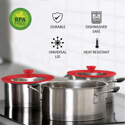 Multifunctional Tempered Glass Pot Lid Silicone Rim Cool Touch Handle Steam Dishwasher Safe Skillet Pan Cover Christmas Gift