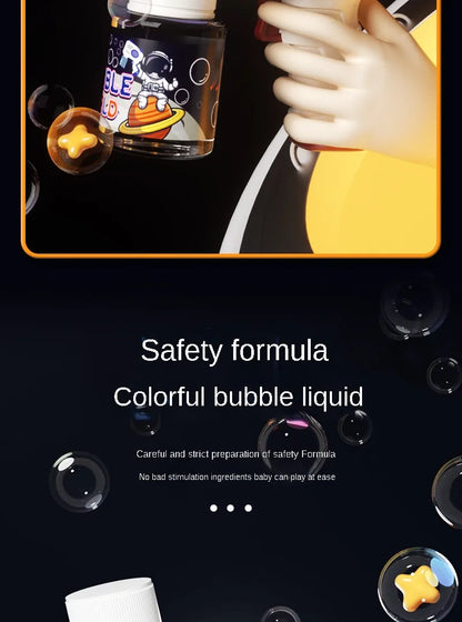 Children Bubble Gun Toy Astronaut Fully Automatic Bubble Machine Bubbles Gun Outdoor Game Fantasy Toy for Boys Girls Gifts